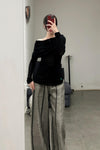 SWAYING/KNIT Crease Cocoon Wide Leg Pants SW22AW3B28 Grey PS51
